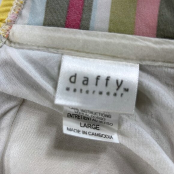 Daffy Waterwear Bikini Bandeau Swim Top Size L Womens Striped Triange fits M - Picture 5 of 7